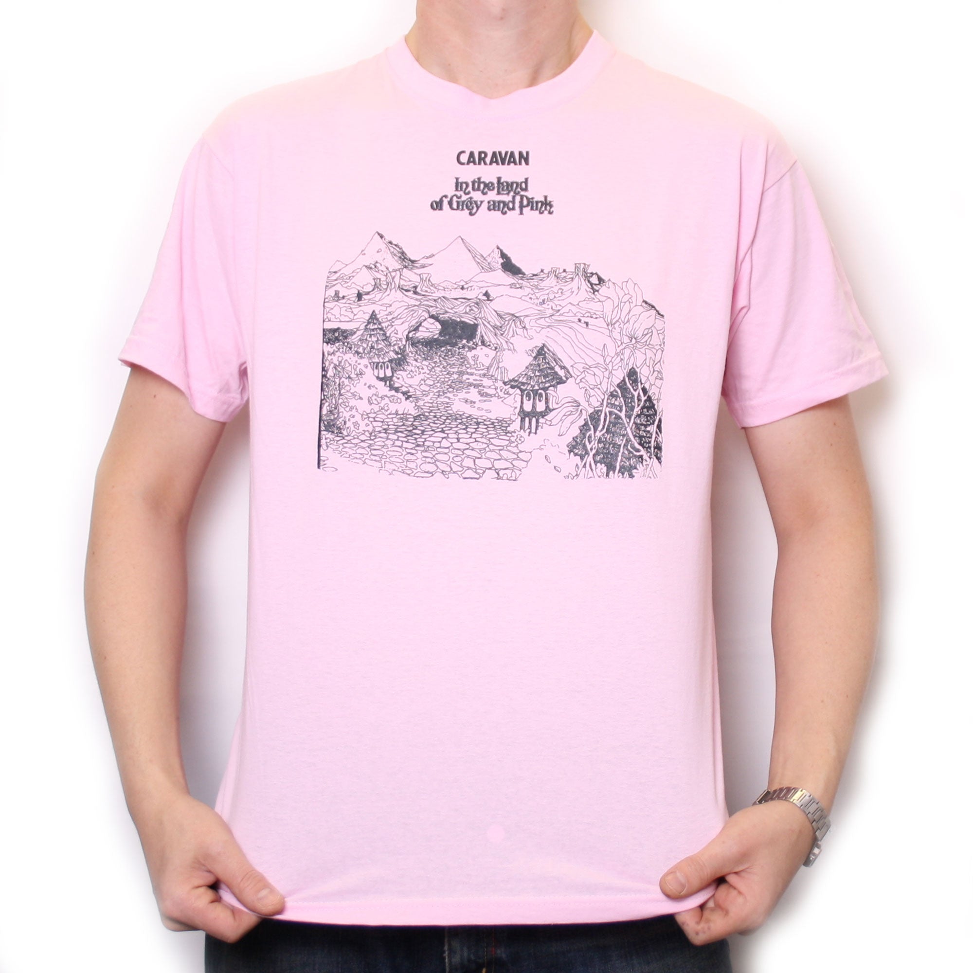 Caravan T Shirt - In The Land Of Grey & Pink