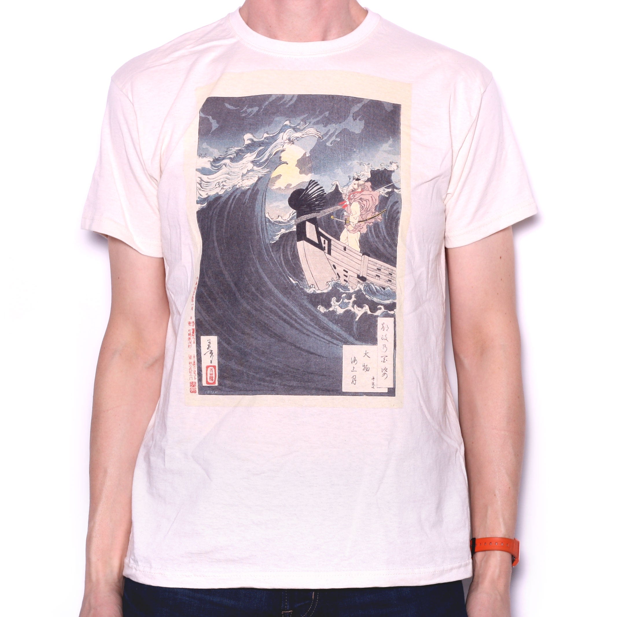 Taiso Yoshitoshi Japanese Fine Art T shirt - Moon over the waters at Daimotsu Bay