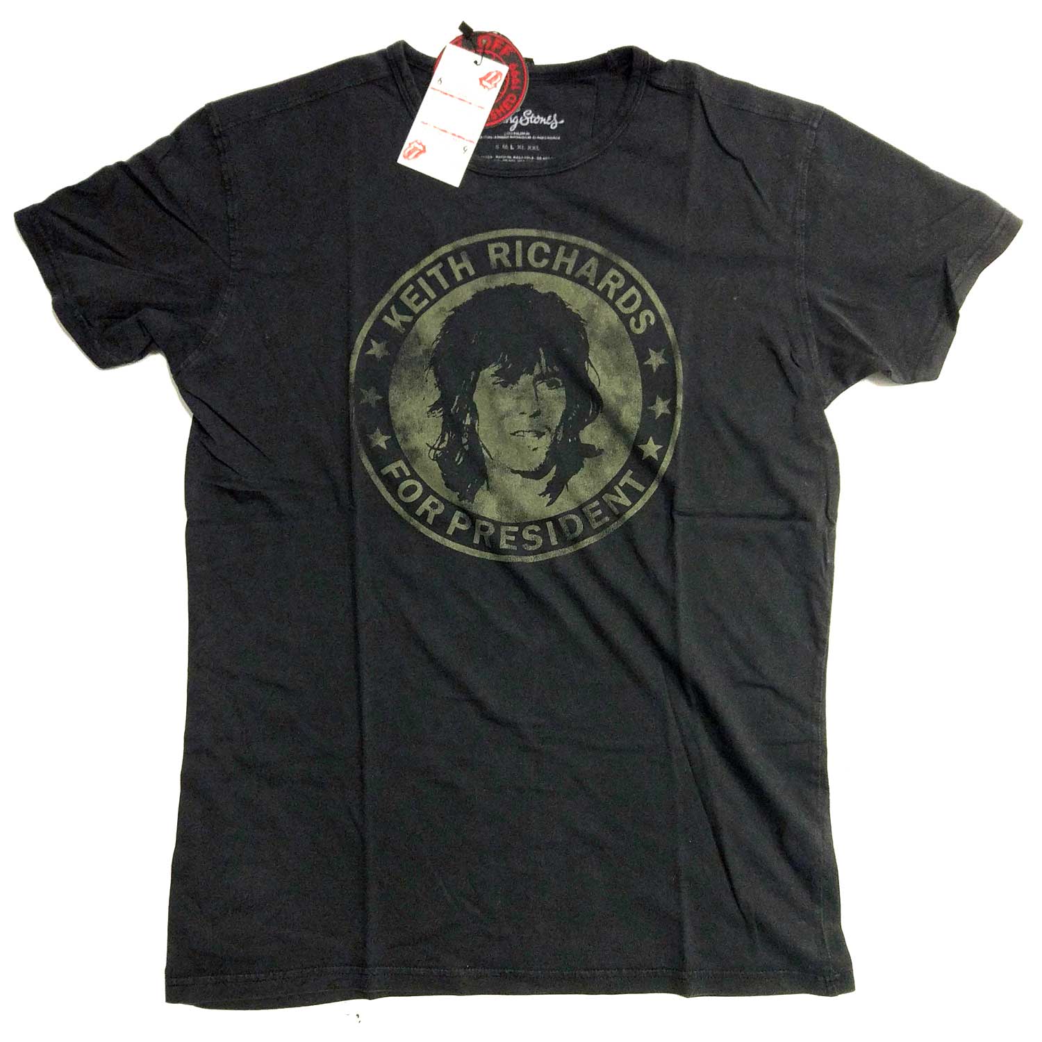 Rolling Stones T Shirt - Keith For President 100% Official Retro Distressed Style