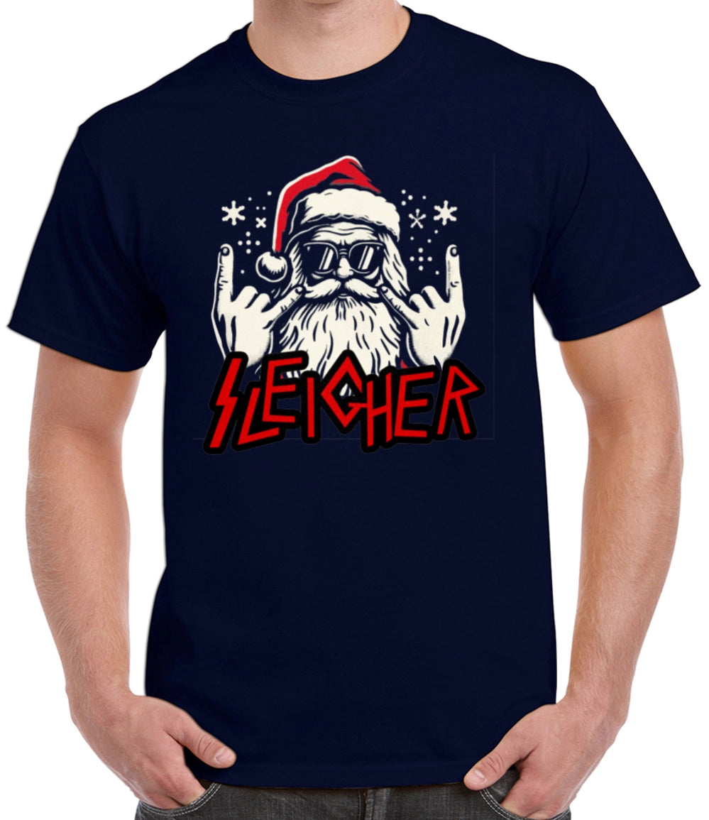 Santa Sleigher Rock T Shirt