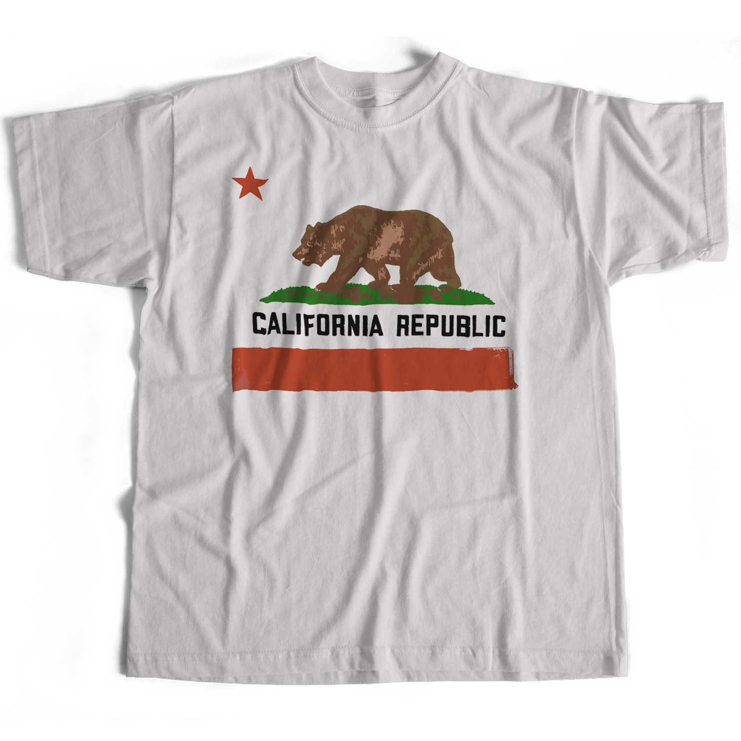 State Flag Of California Flag T Shirt - An Old Skool Hooligans Ccaliforniaflag-yellow-grey-slassic