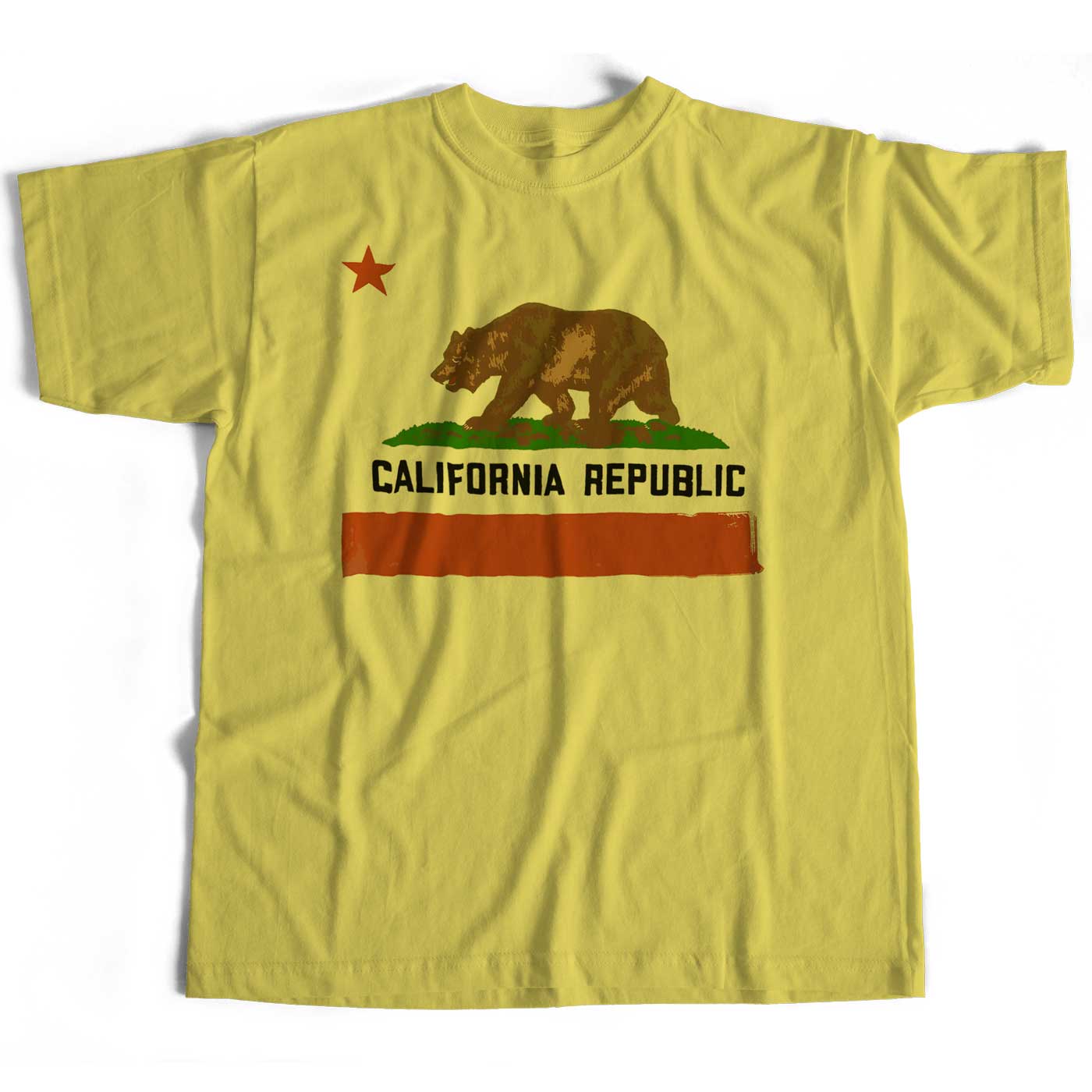 State Flag Of California Flag T Shirt - An Old Skool Hooligans Ccaliforniaflag-yellow-grey-slassic