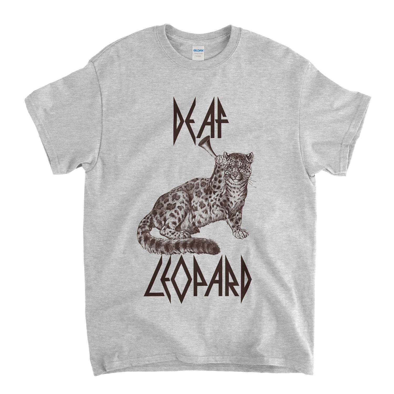 Old Skool Hooligans Deaf Leopard T Shirt - A Wildlife Wrong Rock Mashup