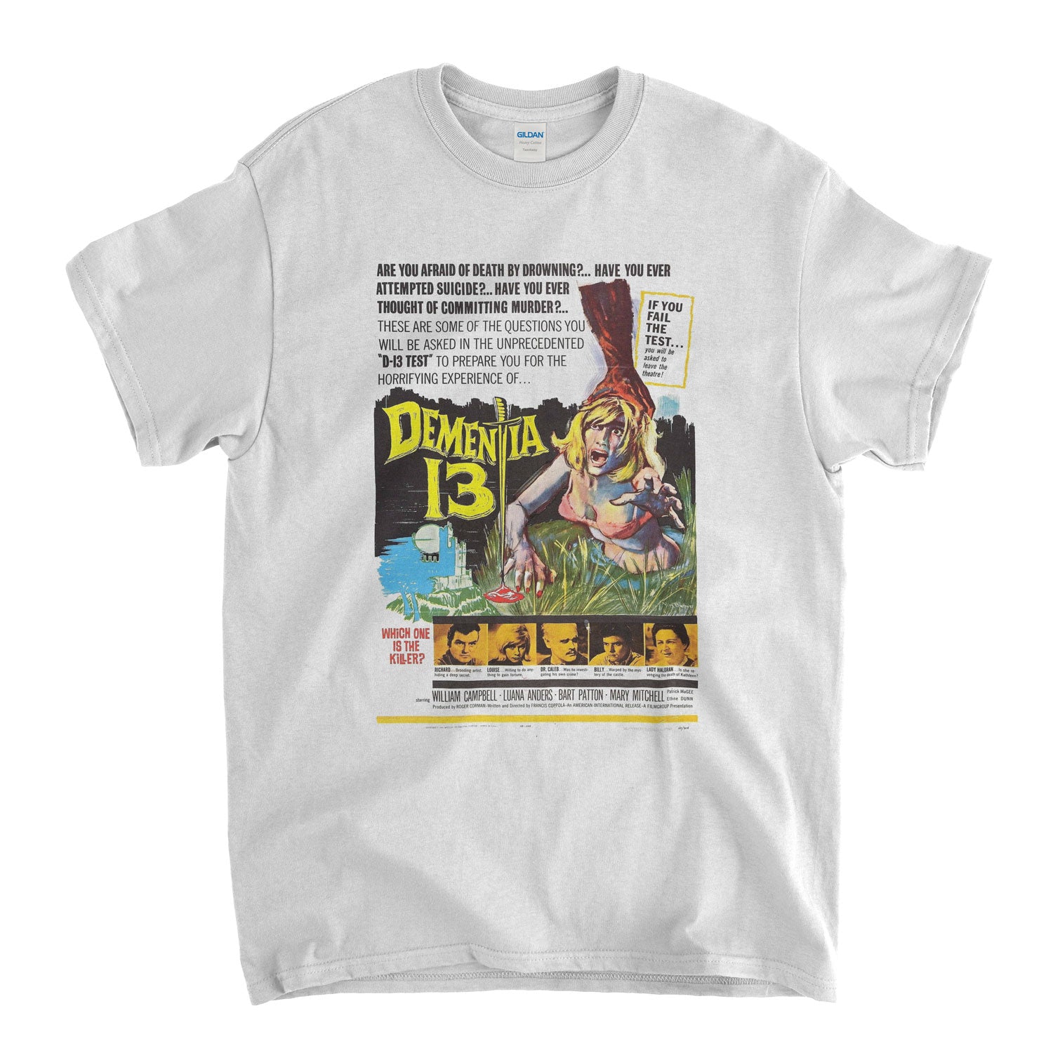 Dementia 13 Poster T Shirt - Old Skool Hooligans Cult Movie Tee