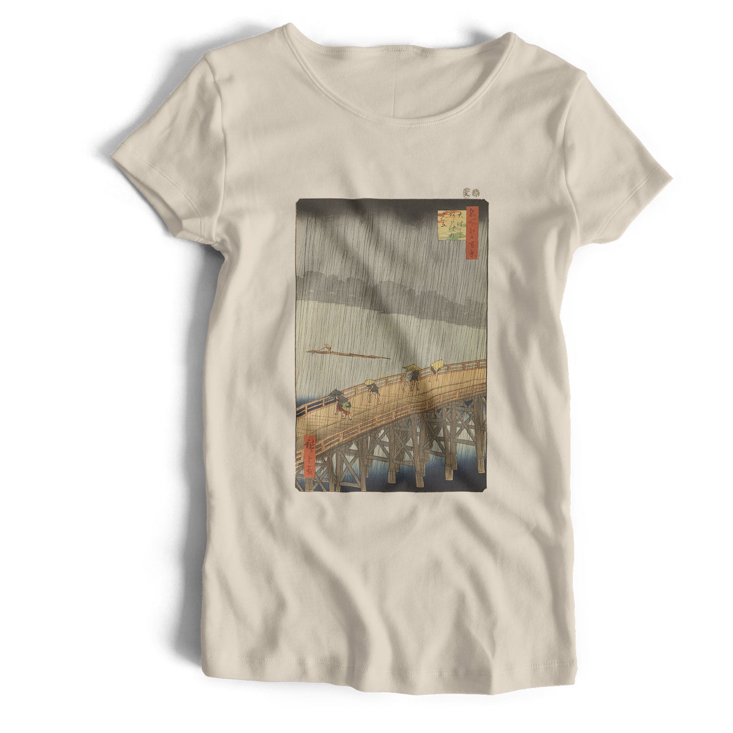 Hiroshige T Shirt - Sudden Shower over Shin-Ōhashi bridge and Atake