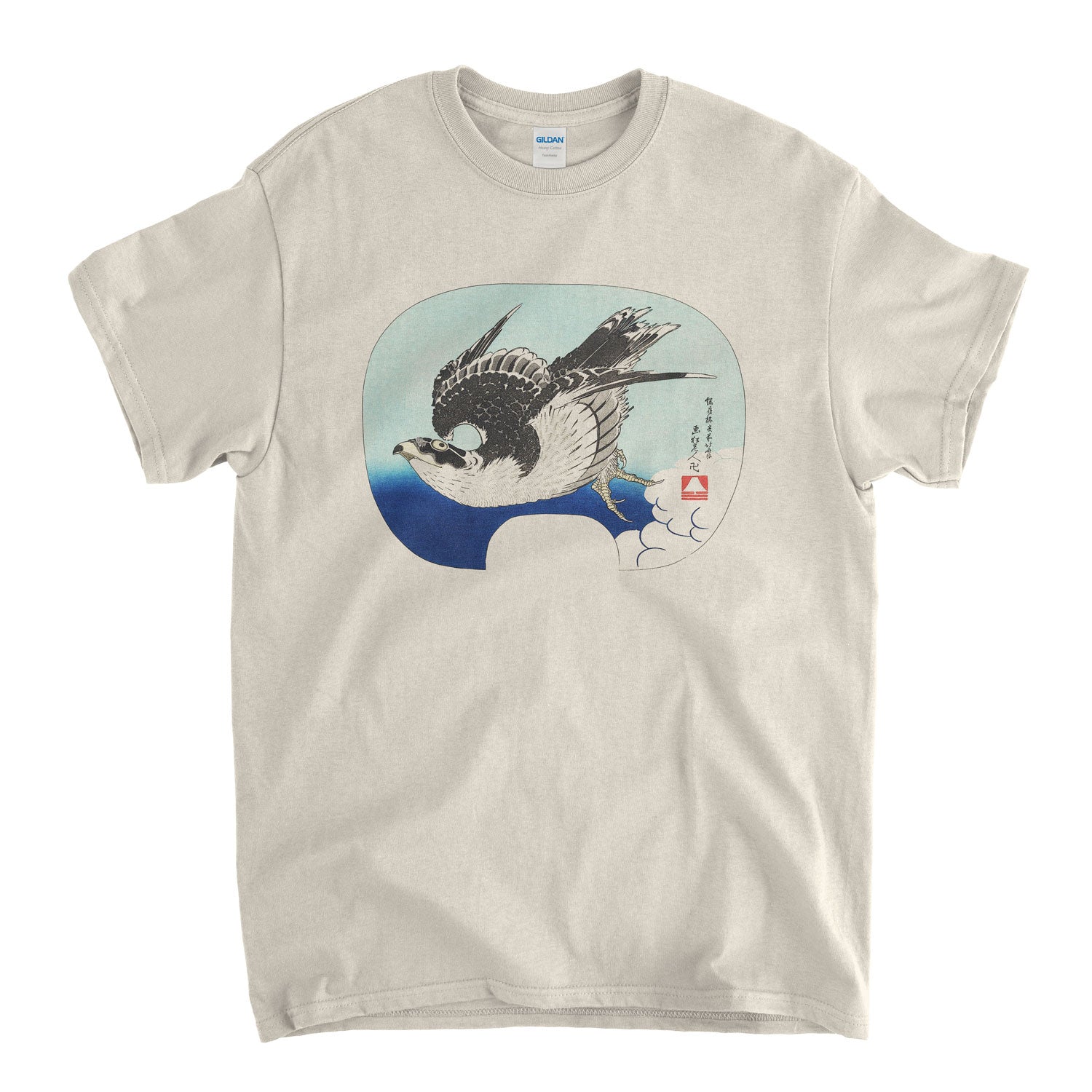 Hokusai T Shirt - Falcon In Flight Painting Japanese Art