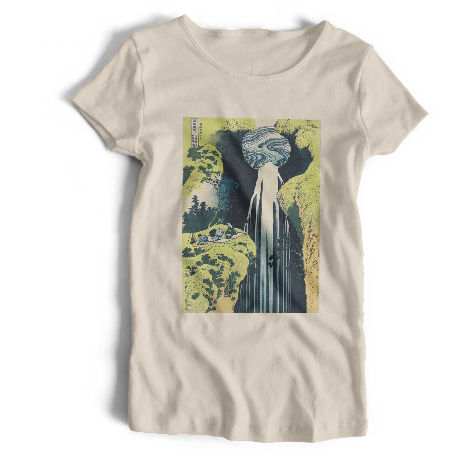 Hokusai T Shirt - Amida Waterfall on Kisokaido Road Classic Japanese Art