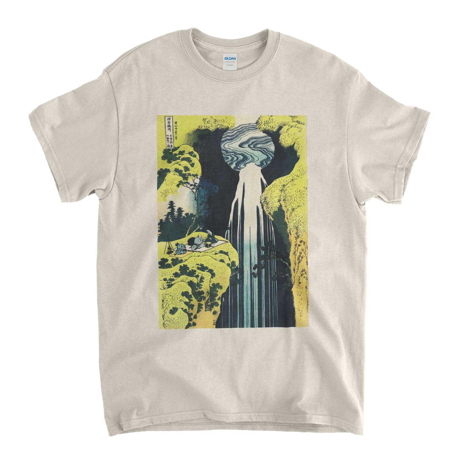 Hokusai T Shirt - Amida Waterfall on Kisokaido Road Classic Japanese Art
