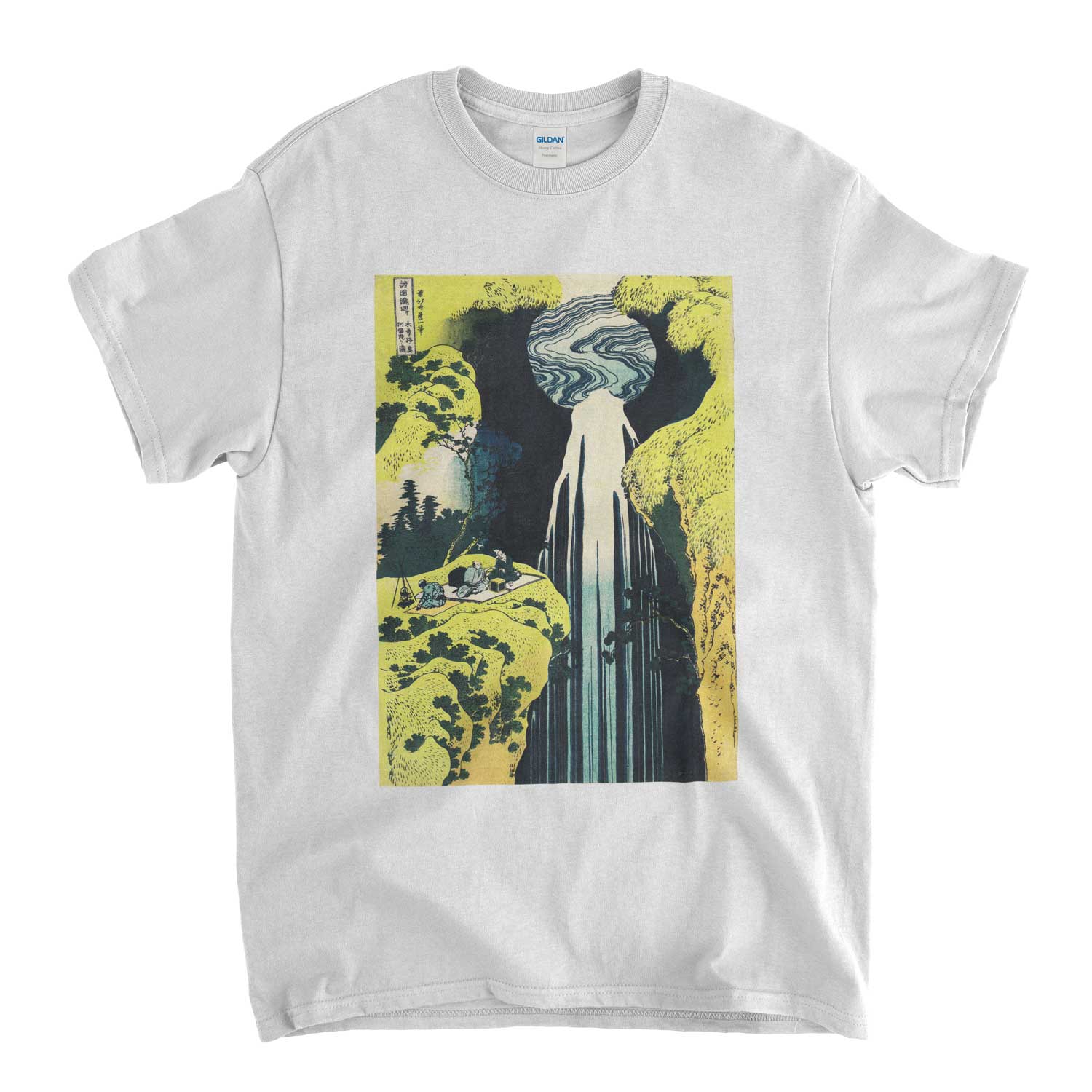 Hokusai T Shirt - Amida Waterfall on Kisokaido Road Classic Japanese Art