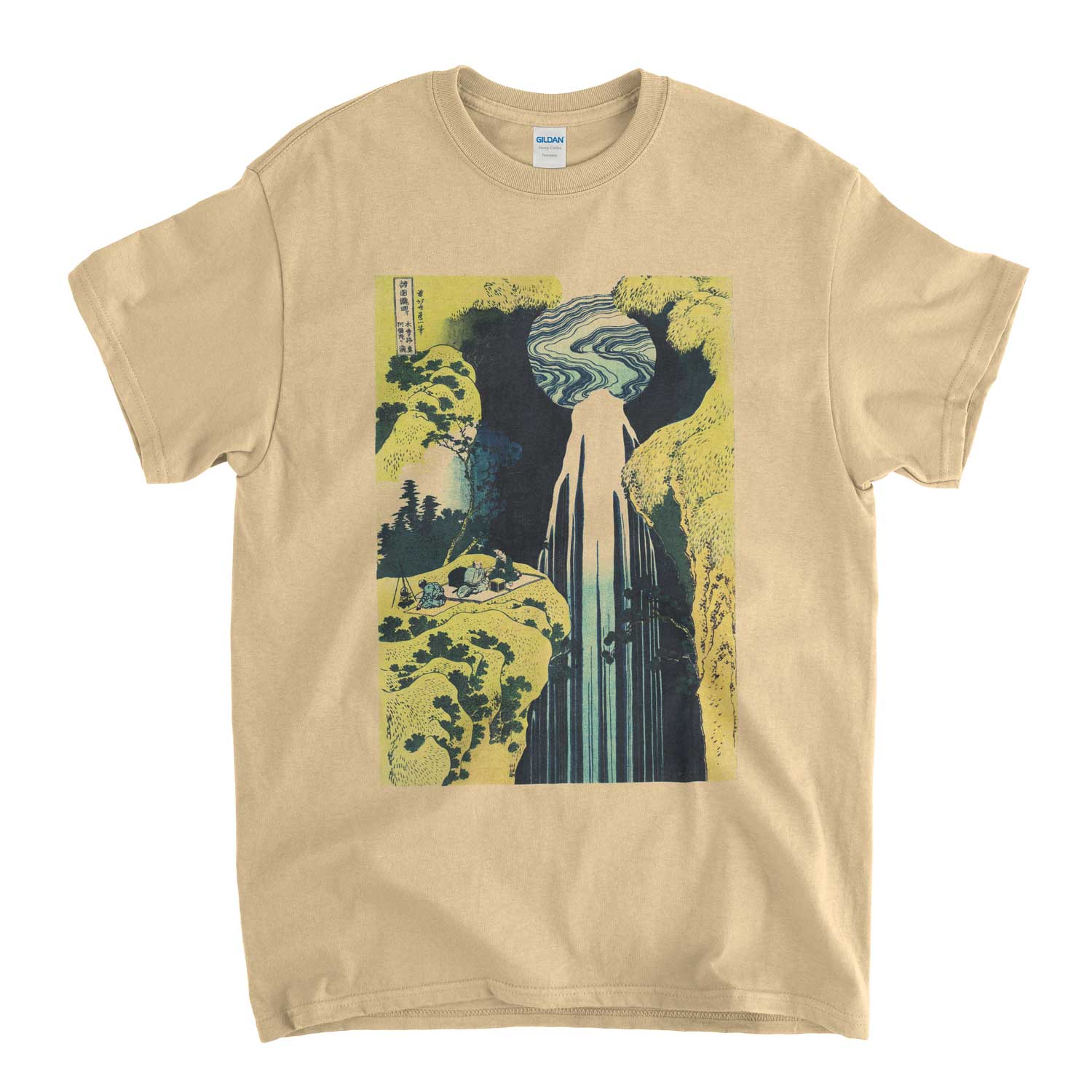 Hokusai T Shirt - Amida Waterfall on Kisokaido Road Classic Japanese Art