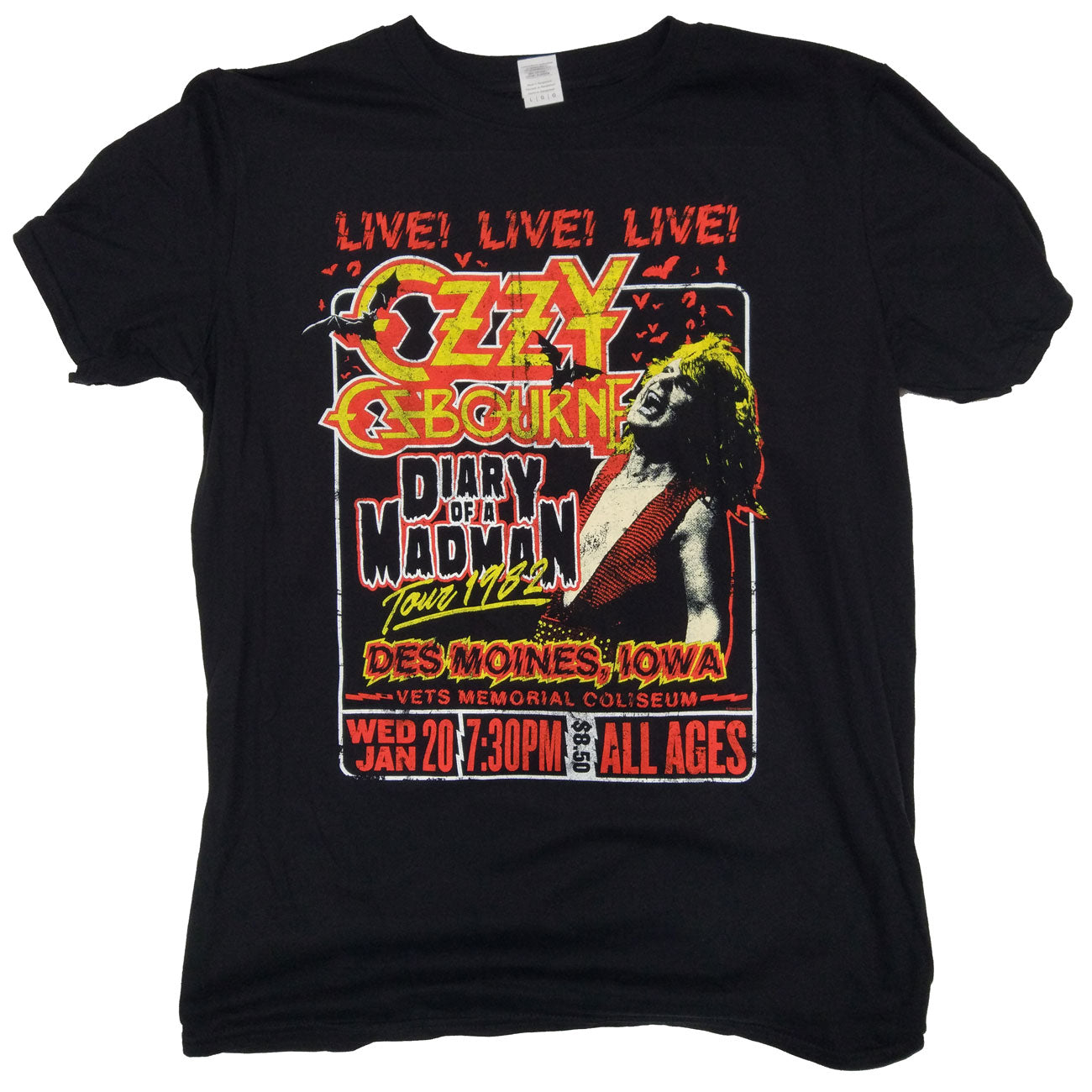 Ozzy Osborne T Shirt - Diary Of A Madman Live Tour 100% Official