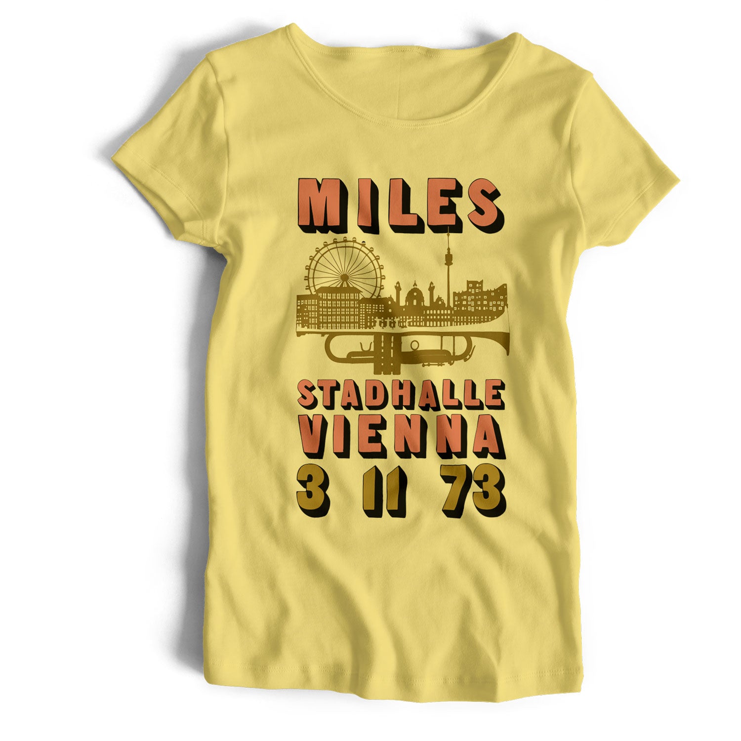 Miles Vienna 73 Poster T shirt Classic Jazz Inspired Design