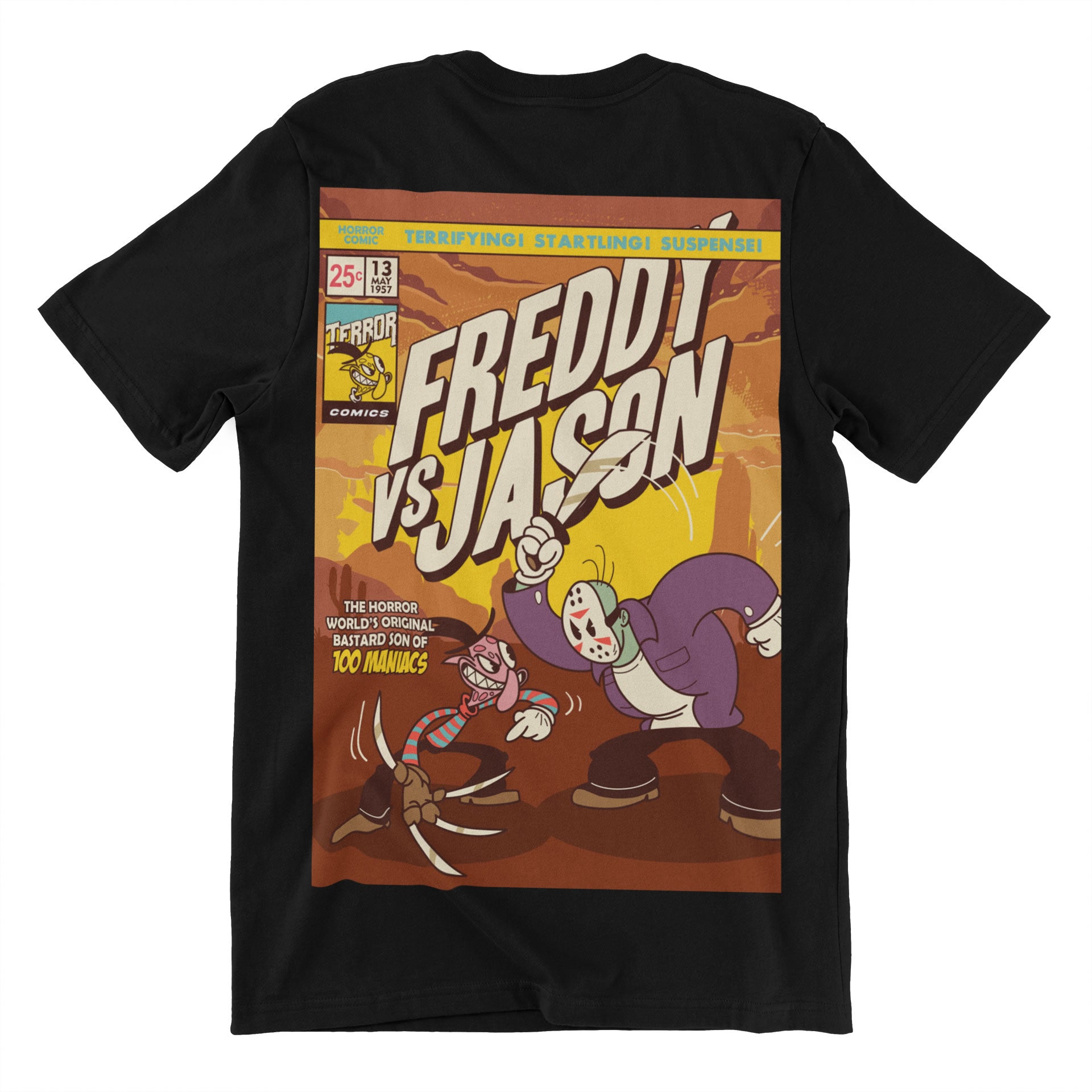 Freddy Vs Jason Comic Cover Reproduction T-Shirt