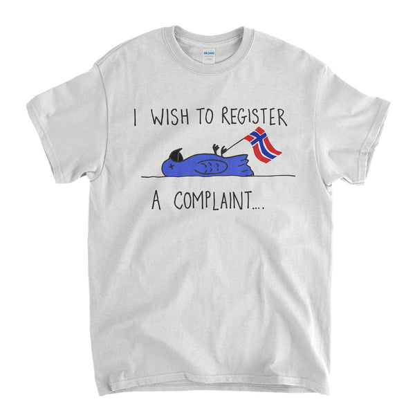 Norwegian Blue Parrot T Shirt - A Complaint Wish To I Register