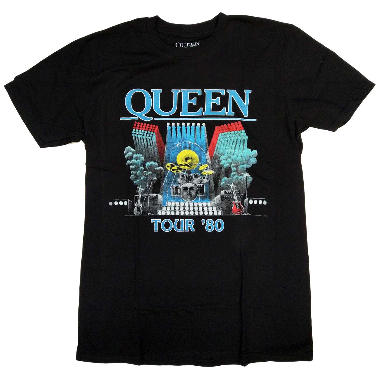 Queen T Shirt - Tour 80 Retro Design 100% Officially Licensed