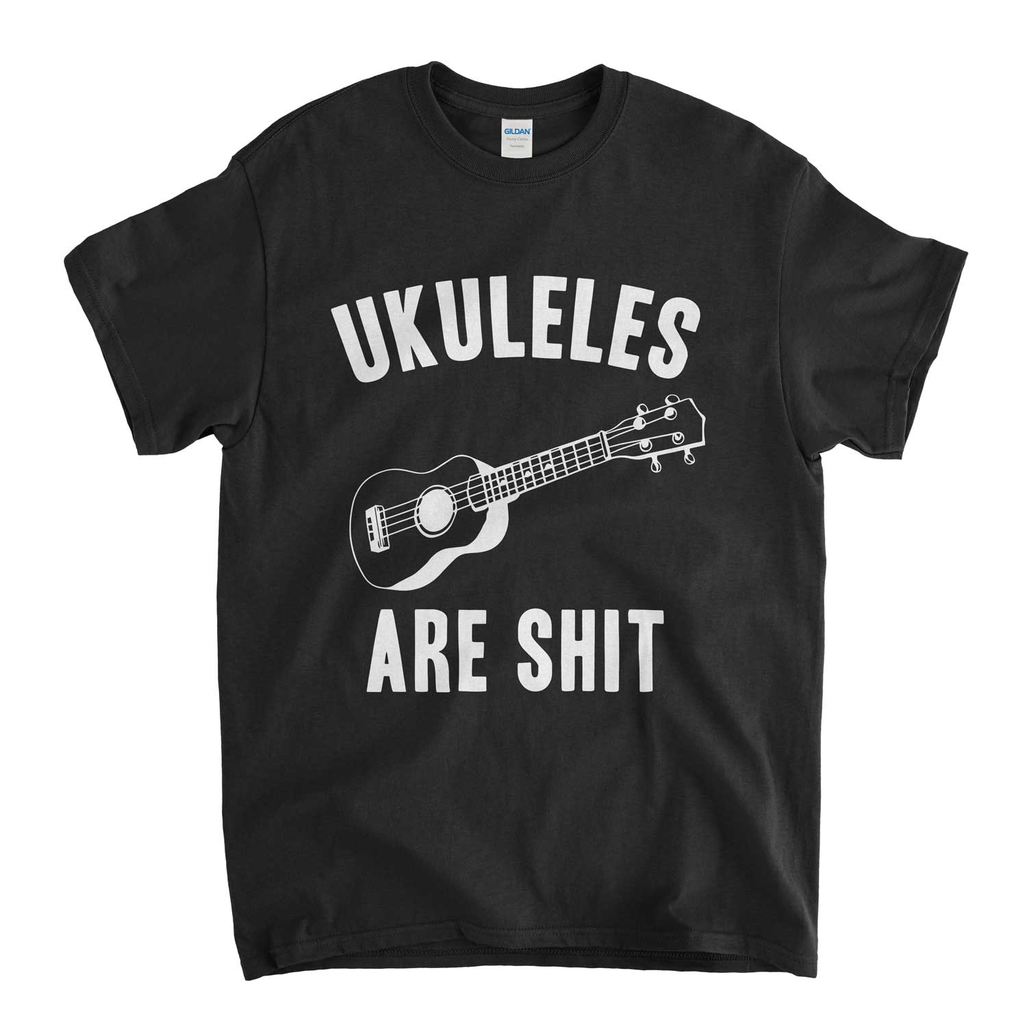 Ukuleles Are Sh*t T Shirt - An Old Skool Hooligans Anti Novelty Instrument Design