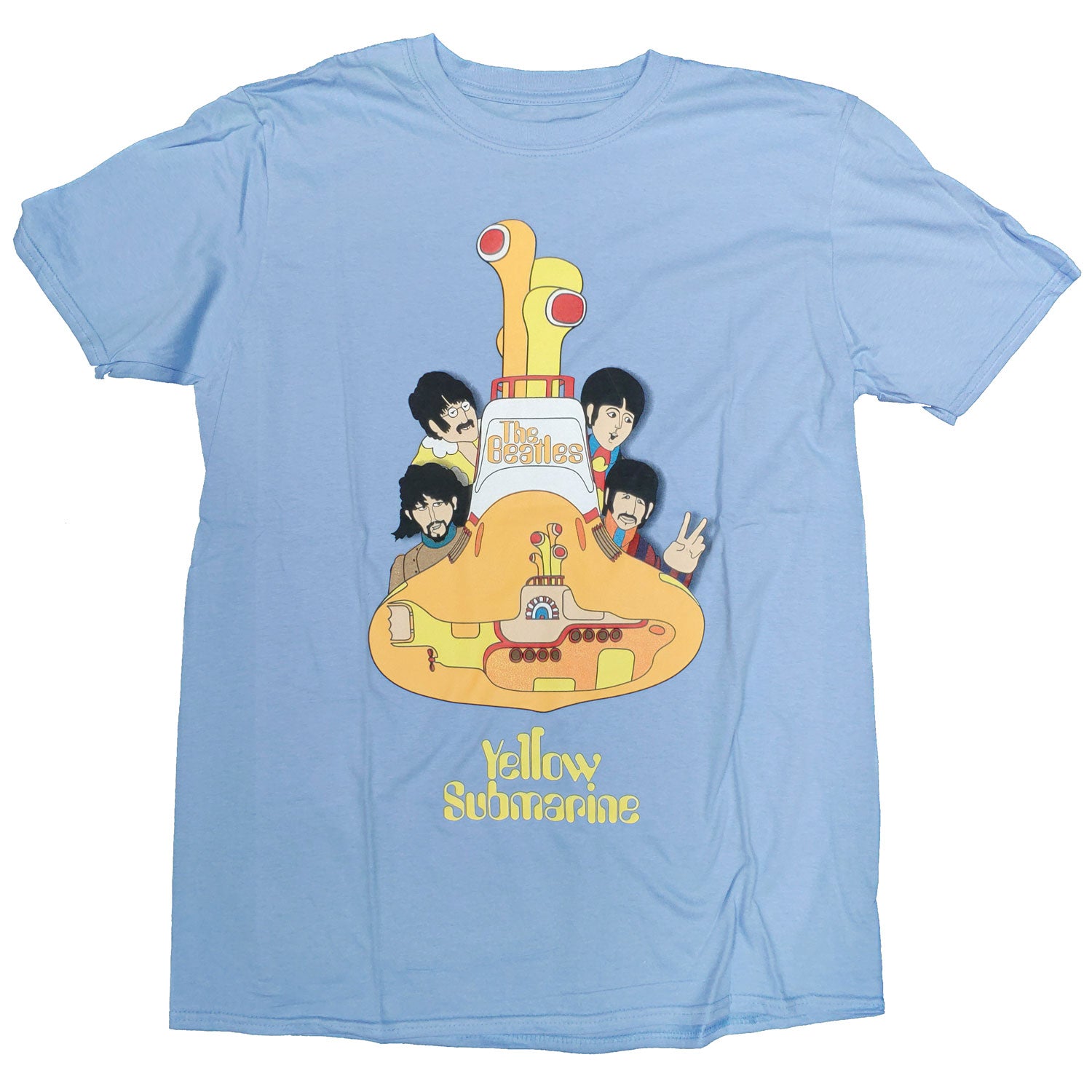 The Beatles T Shirt - Yellow Submarine Light Blue 100% Official