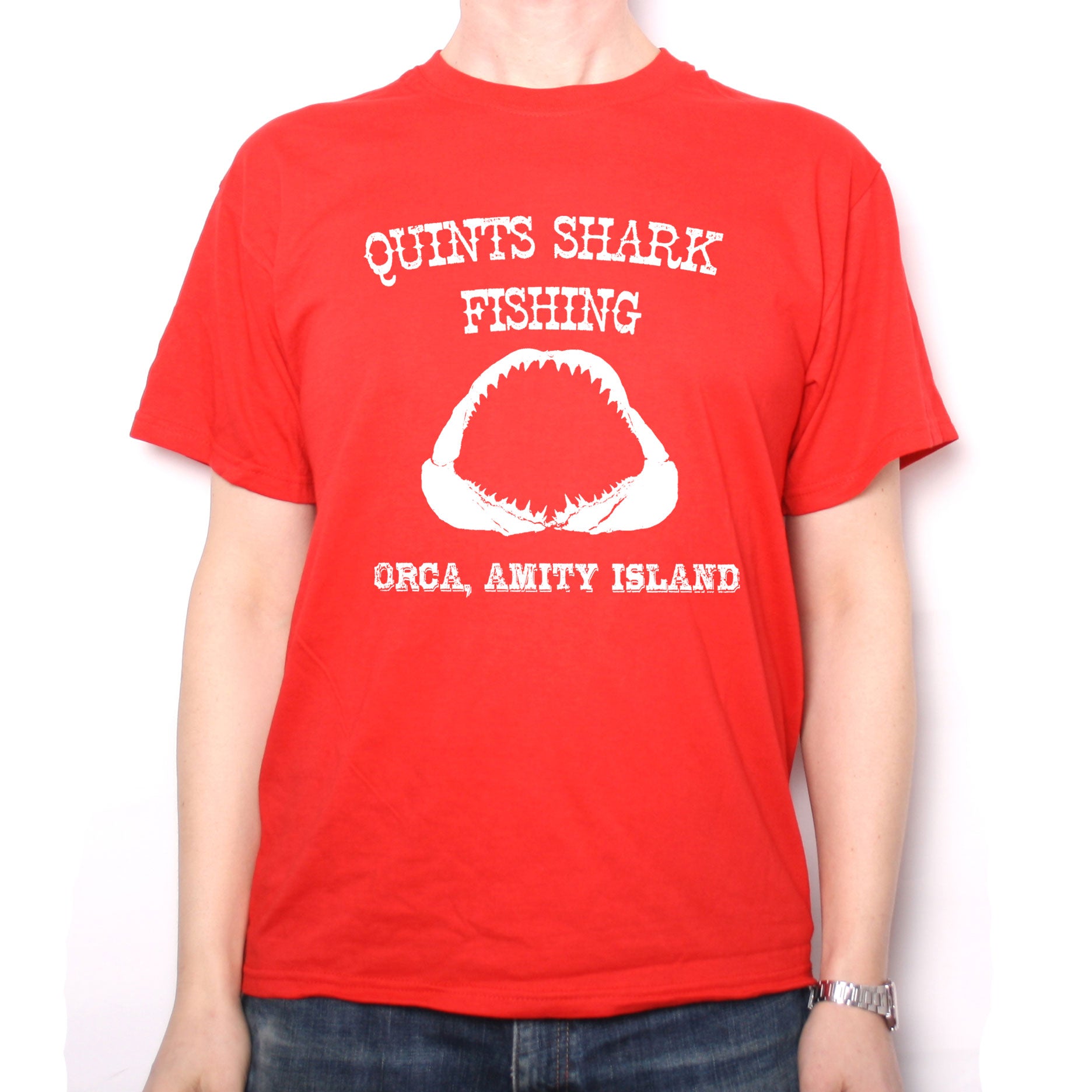Quints Shark Fishing Jaws Amity Island Classic Design Tshirt Shirt -   Canada