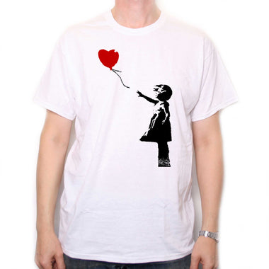 banksy girl balloon shirt