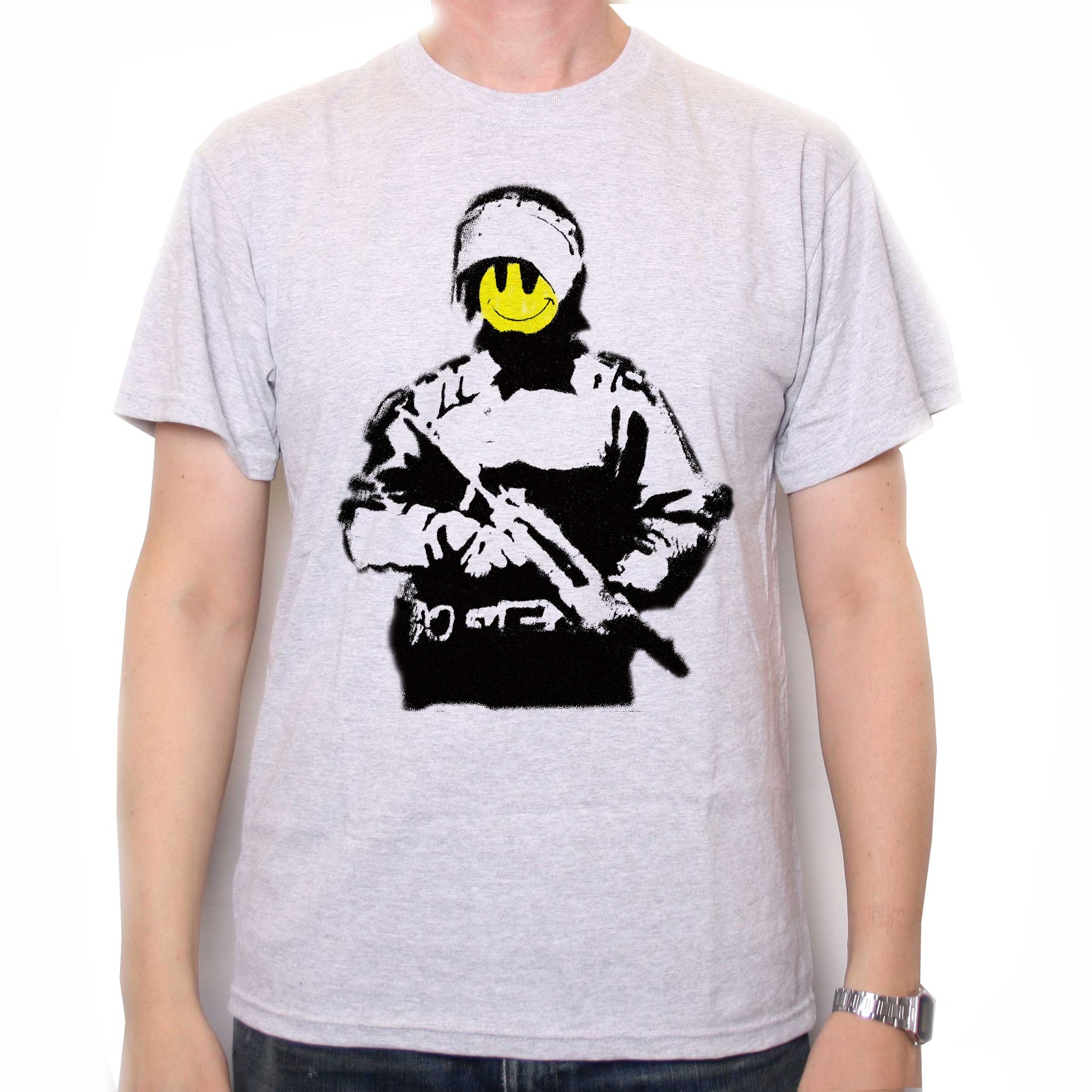 fly Marco Polo Anger Banksy T Shirt - Smiley Riot Policeman | Banksy T Shirts at Old Skool  Hooligans