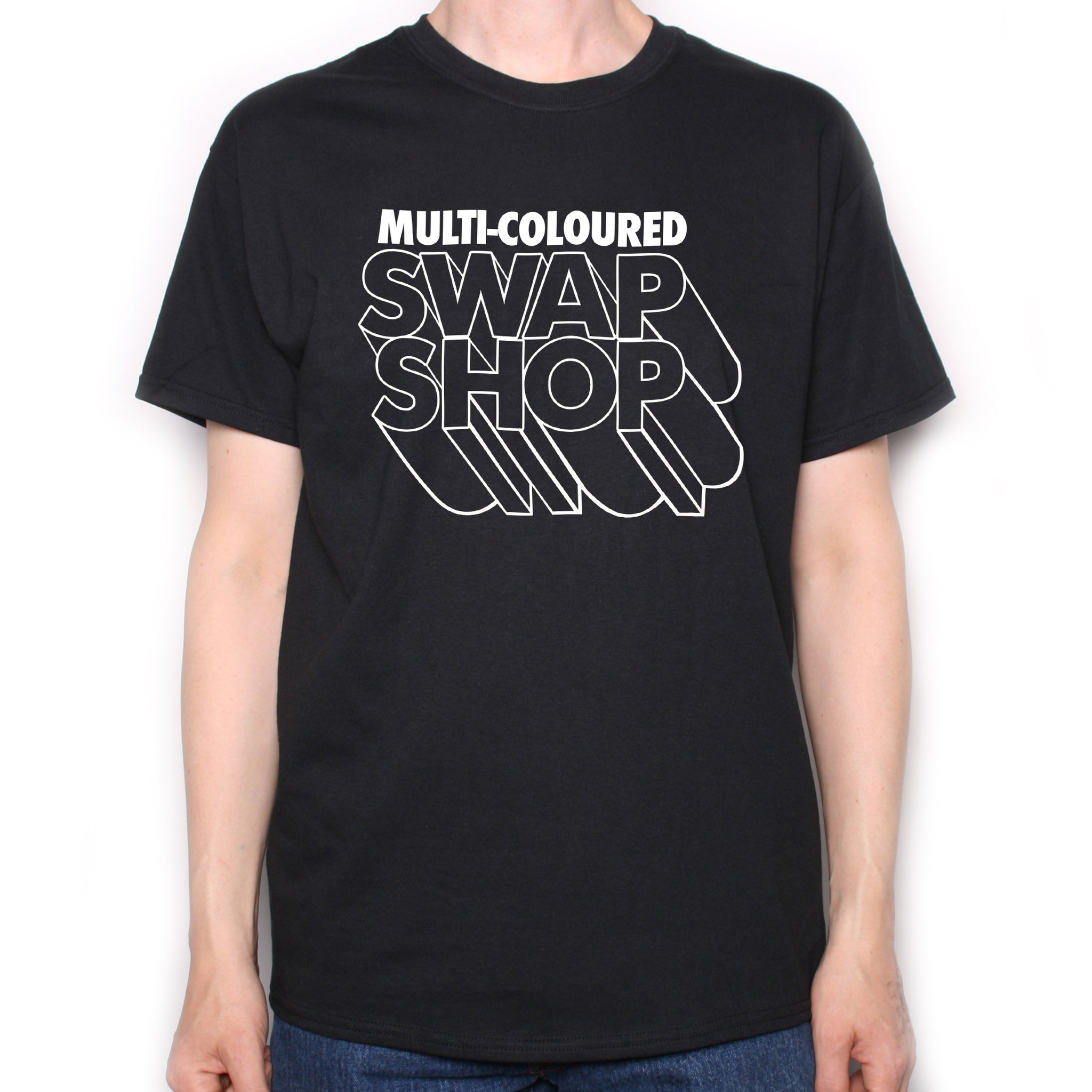 Multi Coloured Swap Shop T Shirt | Kids TV T shirts from Old Skool ...