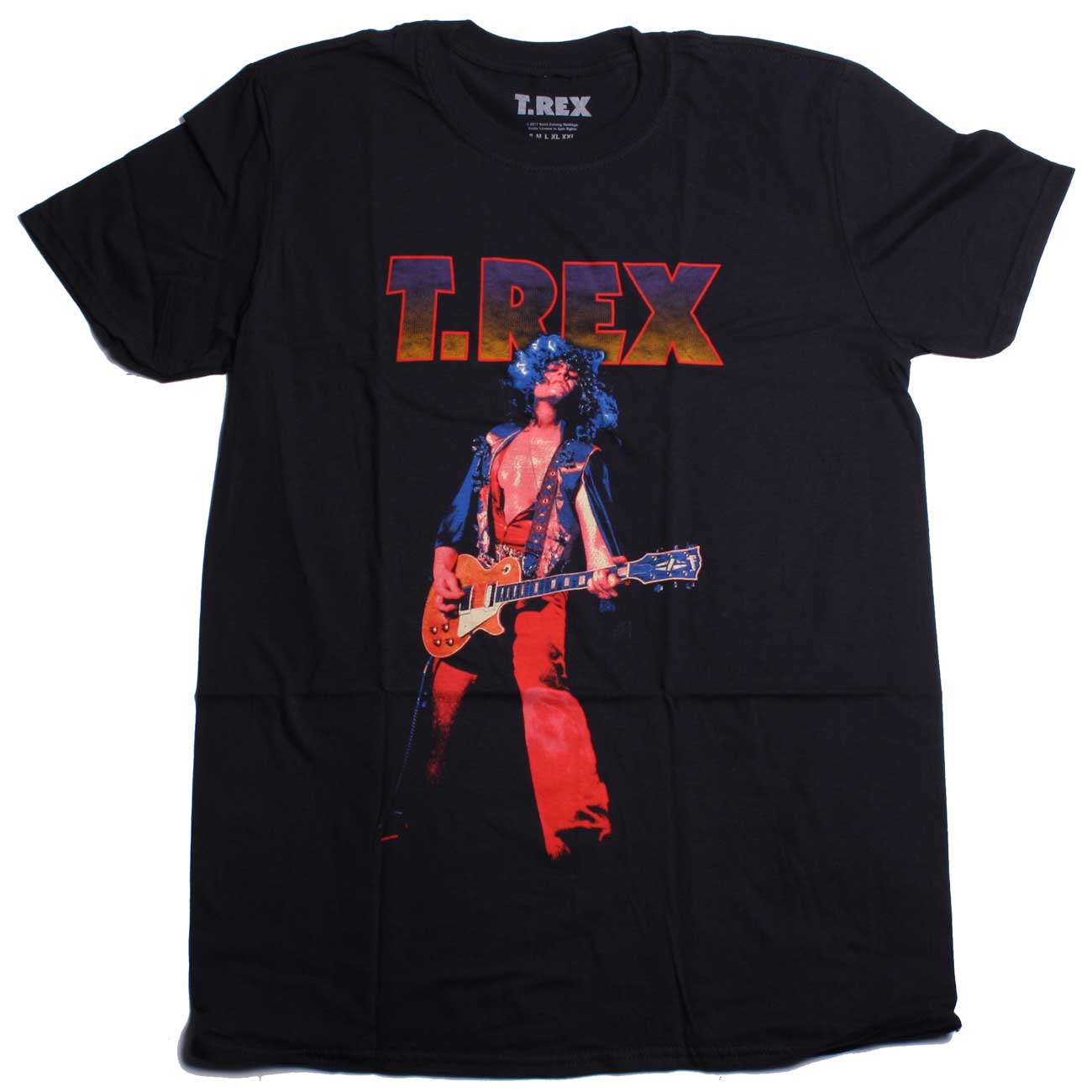 T-Rex T Shirt - Marc on Stage Multi-Colour Retro Distressed Style 100% Official