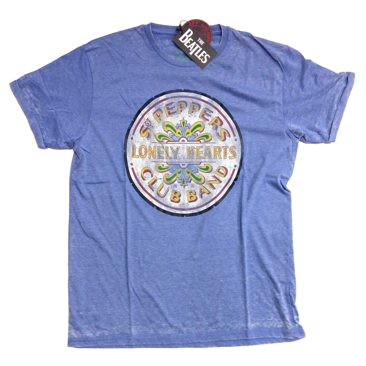 The Beatles T Shirt - Sgt Pepper Drum Light Blue 100% Official