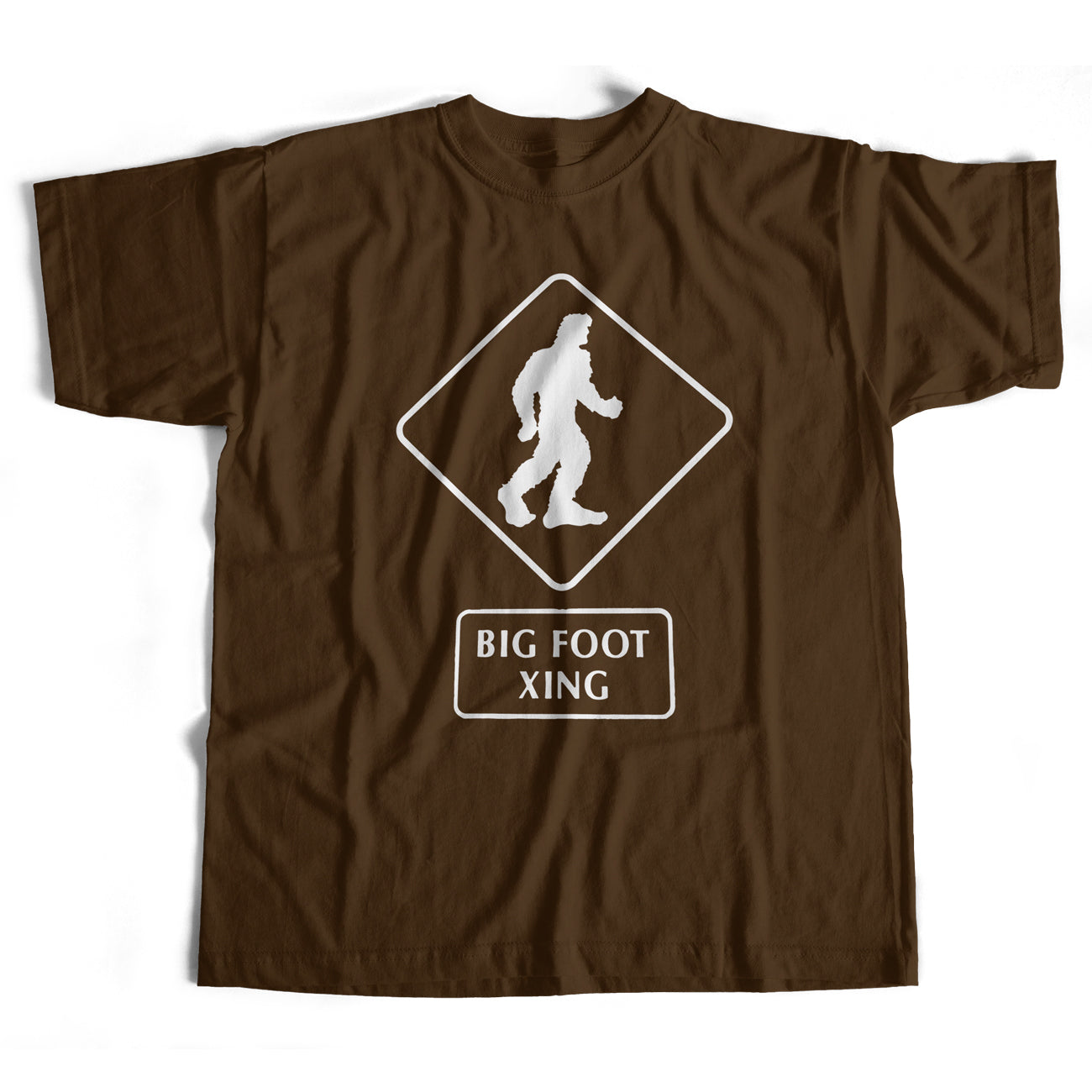 Old Skool Hooligans Bigfoot T Shirt - Crossing Xing Sign Sasquatch