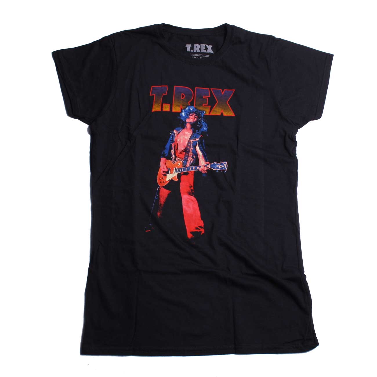 T-Rex T Shirt - Marc on Stage Multi-Colour Retro Distressed Style 100% Official