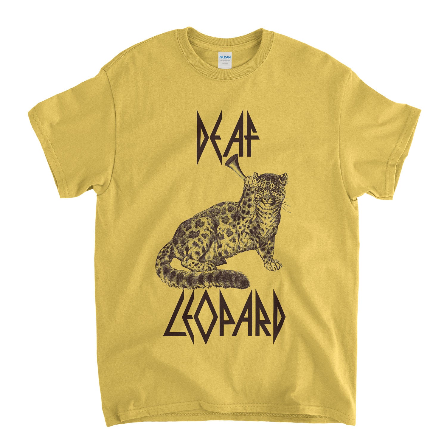 Old Skool Hooligans Deaf Leopard T Shirt - A Wildlife Wrong Rock Mashup