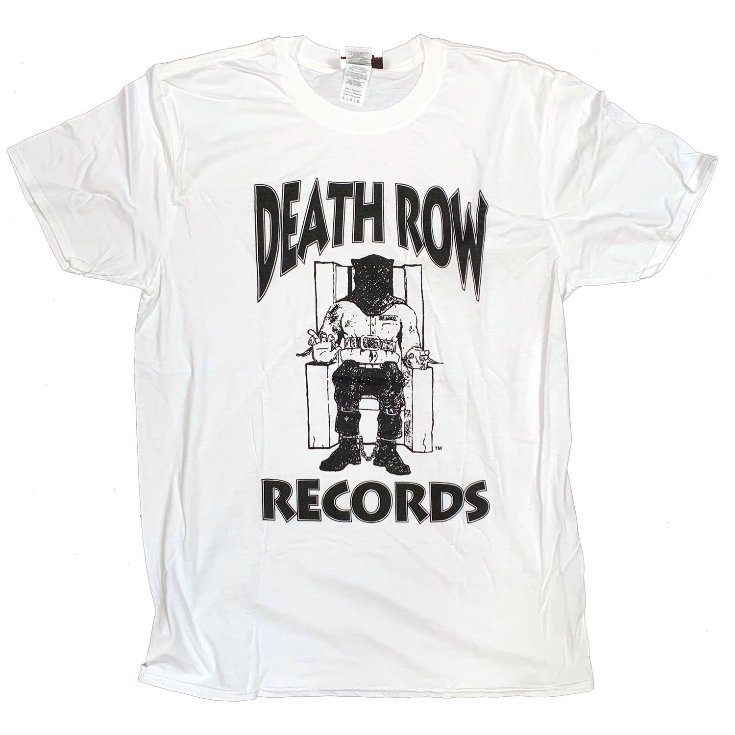 Death Row Records T Shirt - Electric Chair Logo 100% Official White