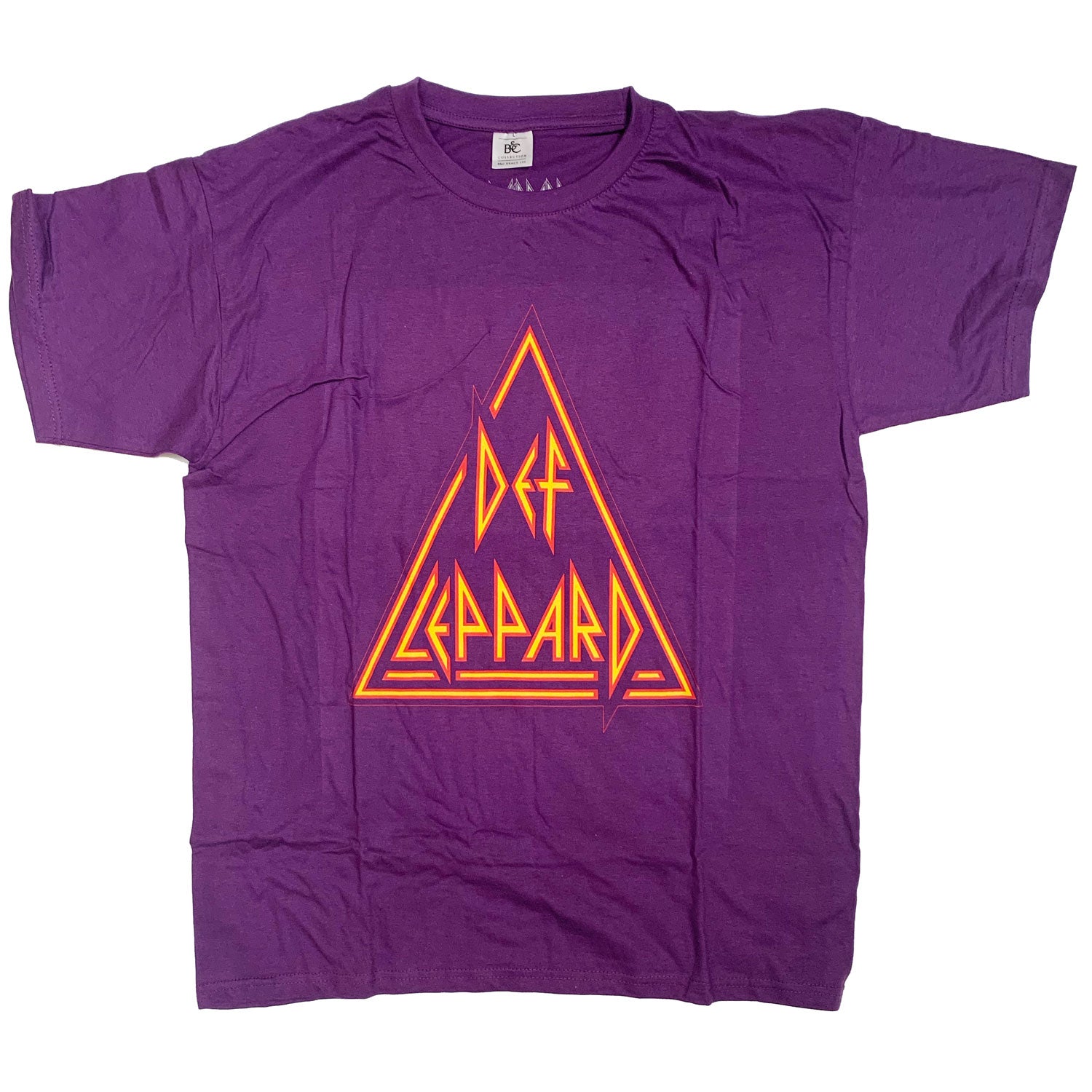 Def Leppard T Shirt - Triangle Logo Purple 100% Official