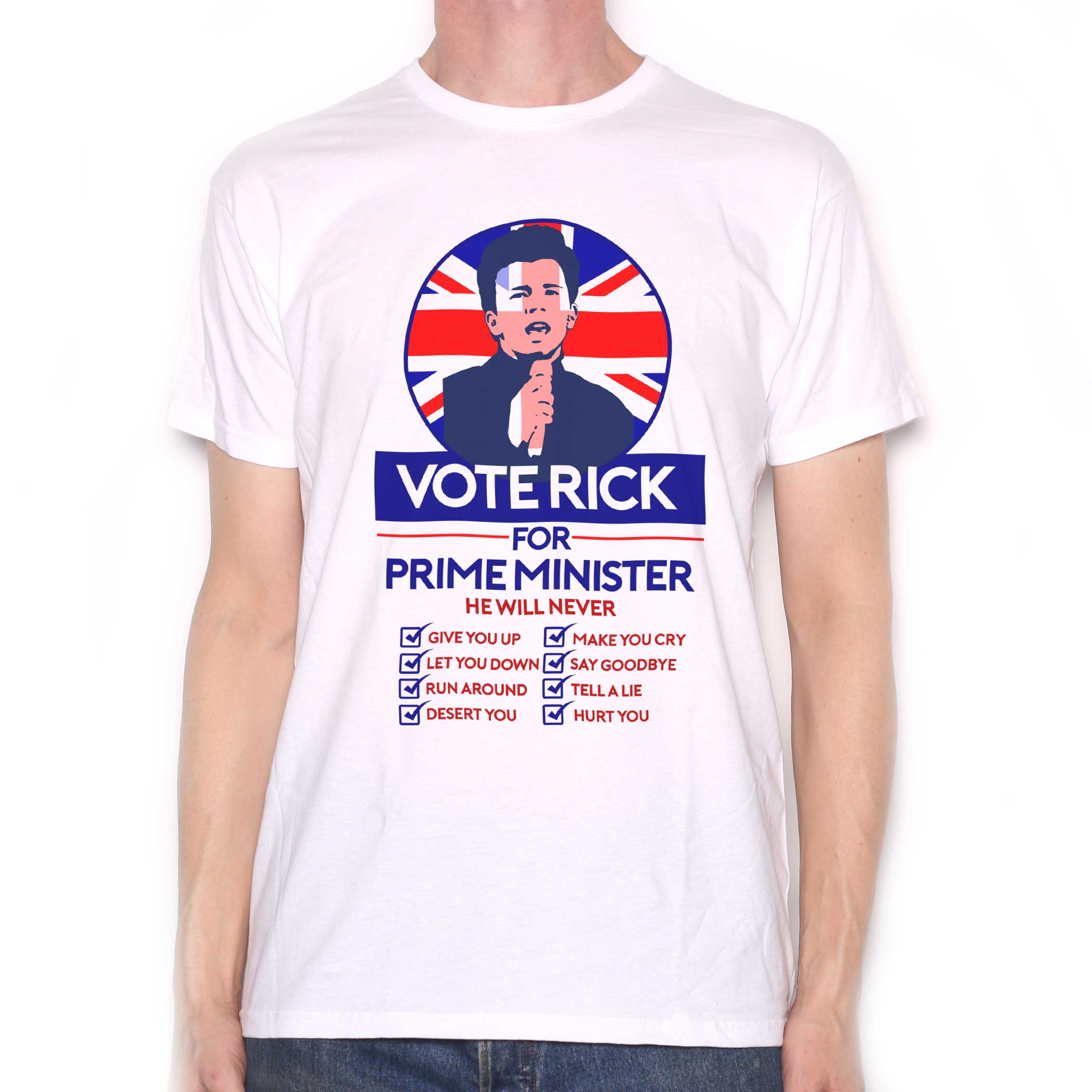 Vote For Rick T Shirt Astley Never Gonna Give You Up Election