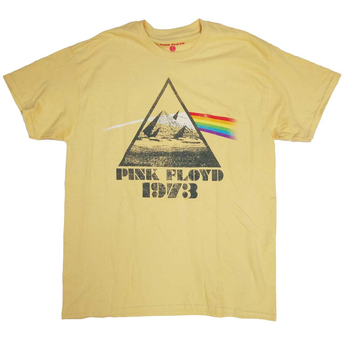 Pink Floyd T Shirt - 1973 Pyramids Tour Dark Side Of The Moon 100% Official Yellow