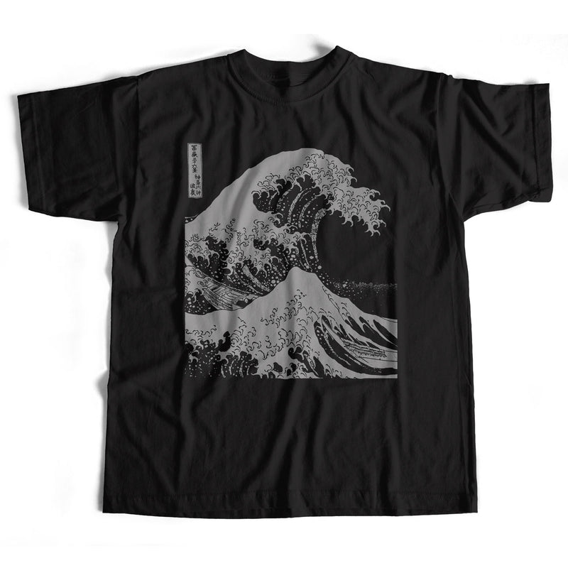 Hokusai T Shirt - The Great Wave Black Mono Print