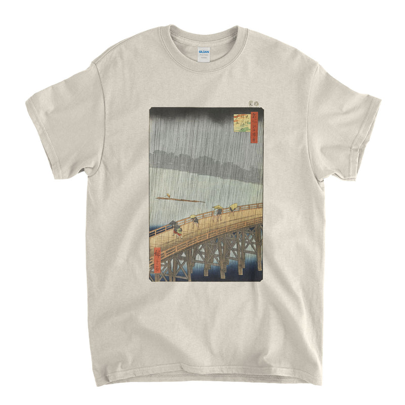 Hiroshige T Shirt - Sudden Shower over Shin-Ōhashi bridge and Atake