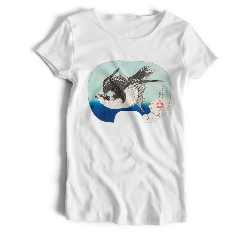 Hokusai T Shirt - Falcon In Flight Painting Japanese Art