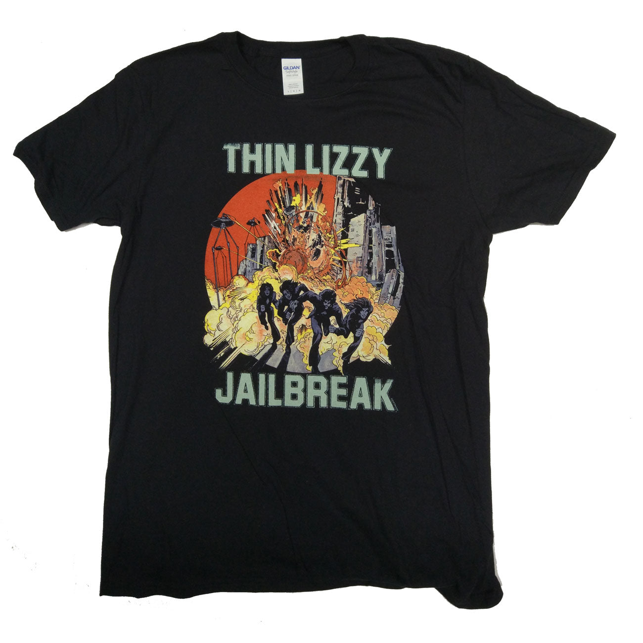 Thin Lizzy T Shirt - Jailbreak Explosion Distressed Style 100% Official