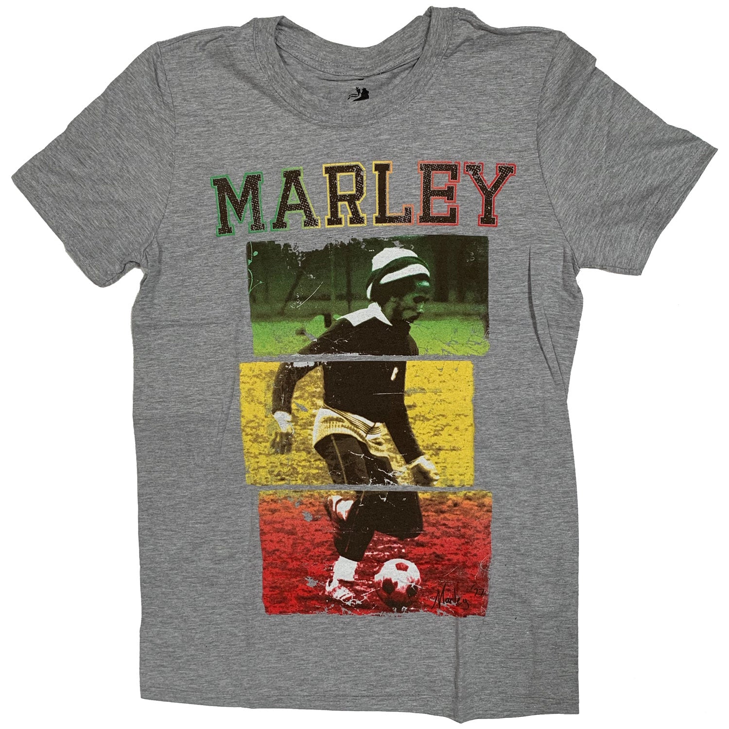 Bob Marley T Shirt - Bob Footlball Marley Text Logo 100% Official