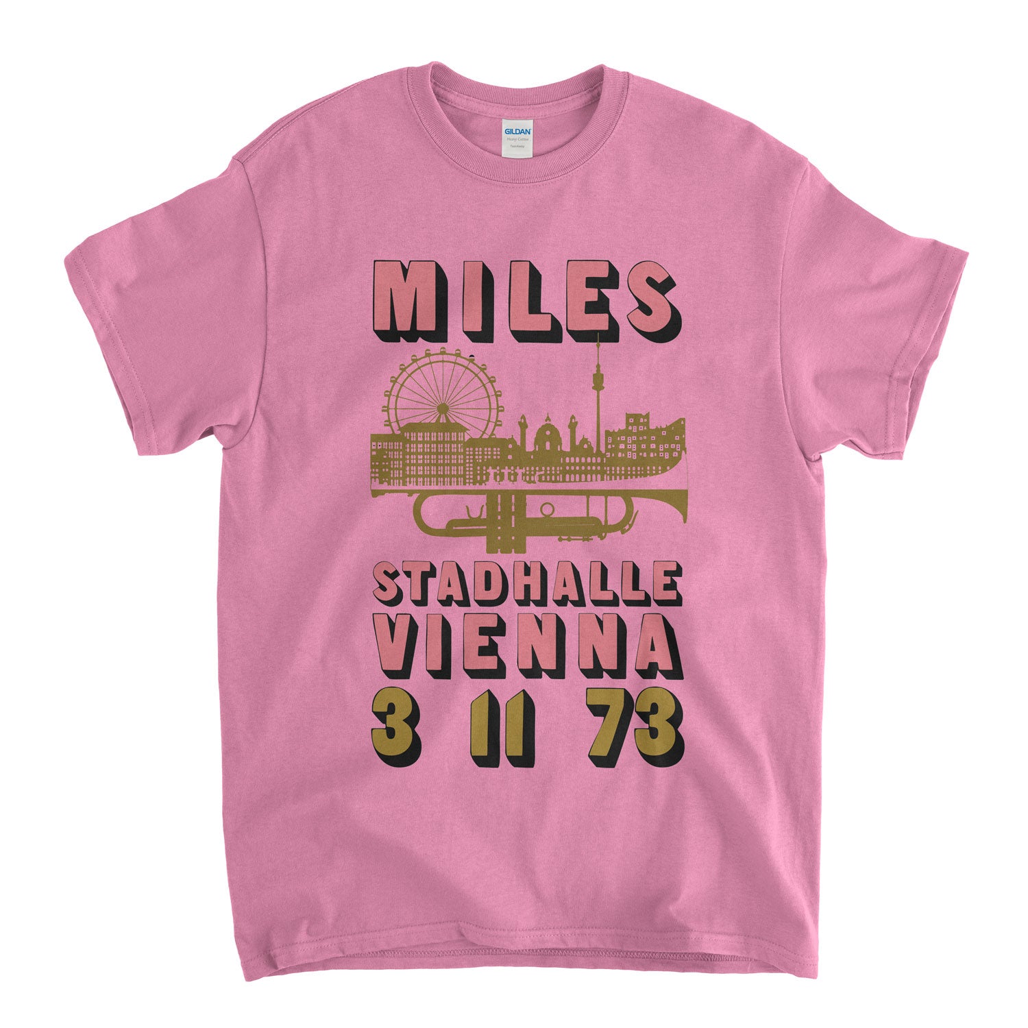 Miles Vienna 73 Poster T shirt Classic Jazz Inspired Design