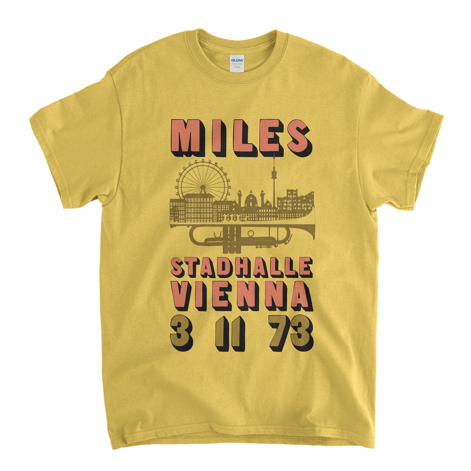Miles Vienna 73 Poster T shirt Classic Jazz Inspired Design