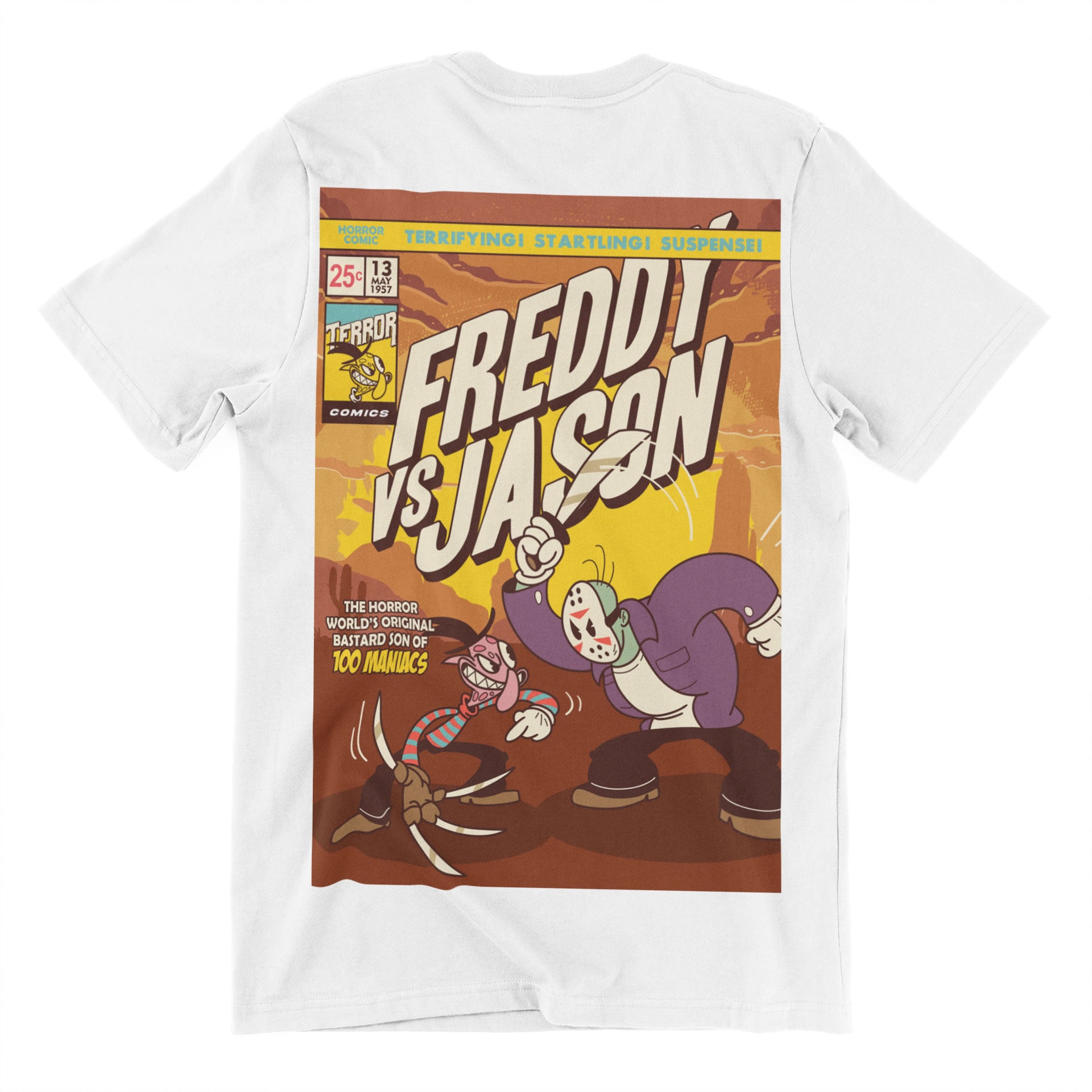 Freddy Vs Jason Comic Cover Reproduction T-Shirt