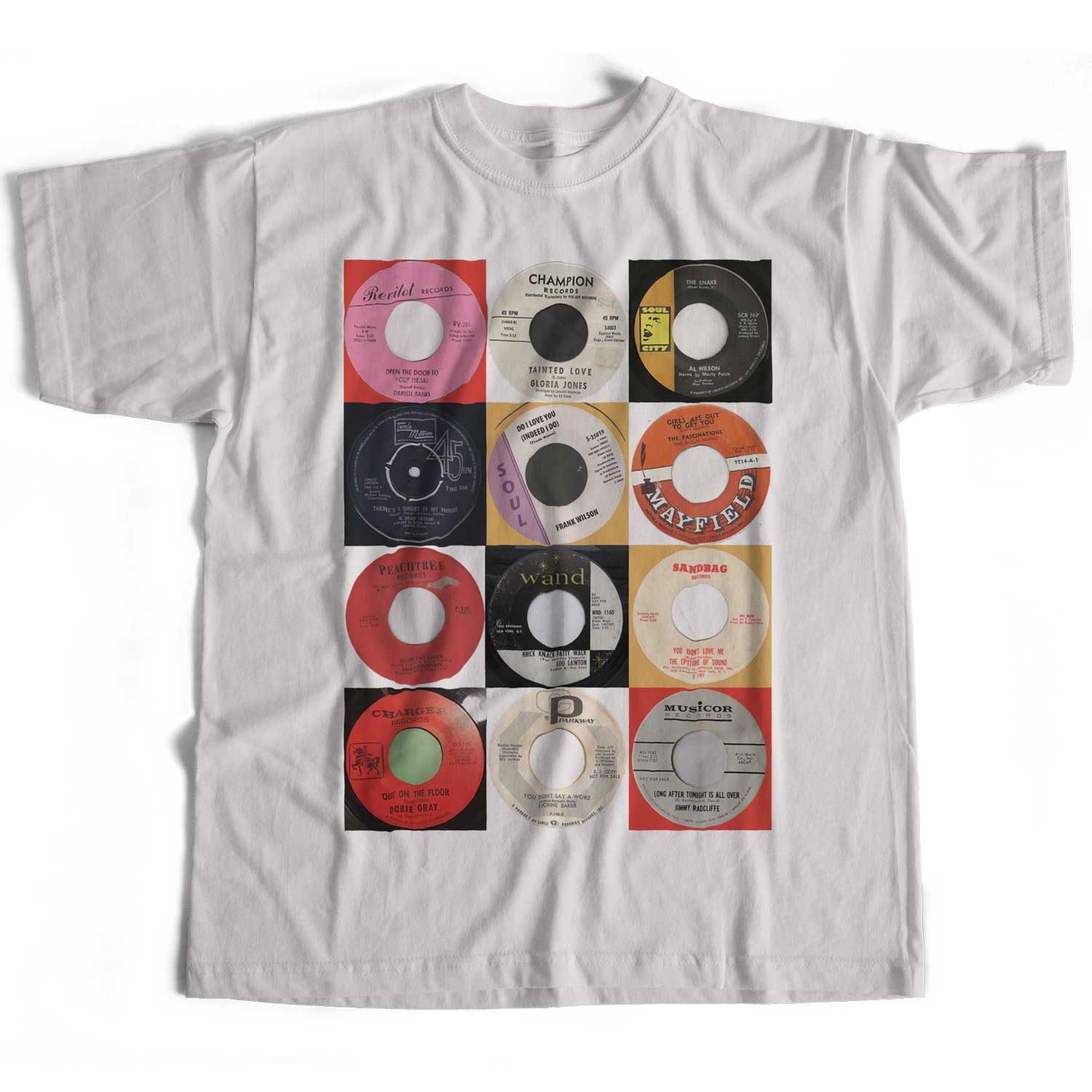 Northern Soul T Shirt - Classic 7" Singles Collection Montage Old Skool Hooligans