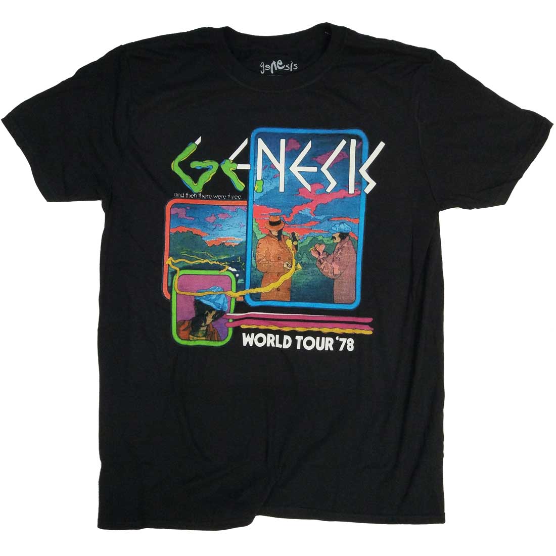 Genesis T Shirt - Then There Were Three Tour 78 Retro 100% Official Ol