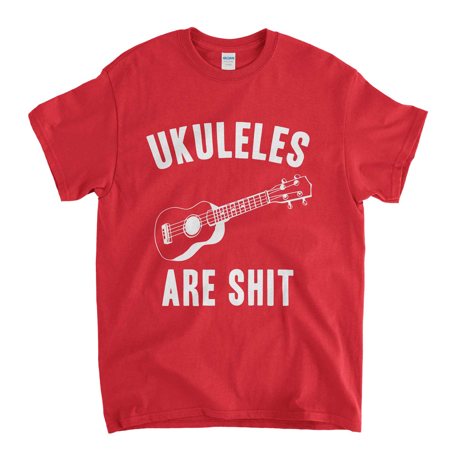 Ukuleles Are Sh*t T Shirt - An Old Skool Hooligans Anti Novelty Instrument Design