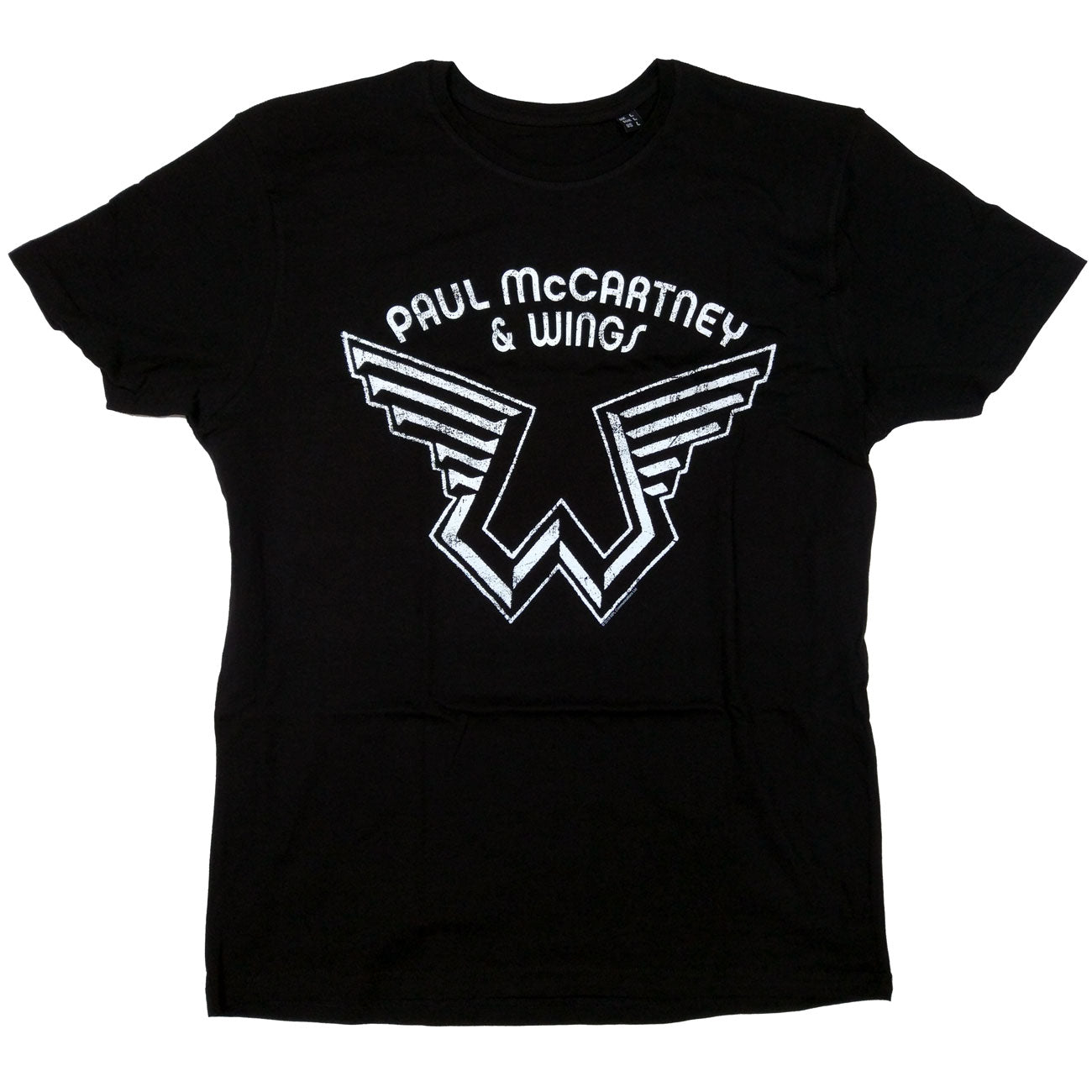 Paul McCartney & Wings T Shirt - Wings Logo Black 100% Official