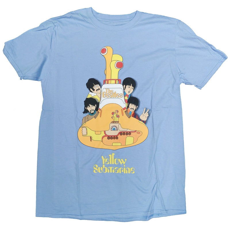 The Beatles T Shirt - Yellow Submarine Light Blue 100% Official