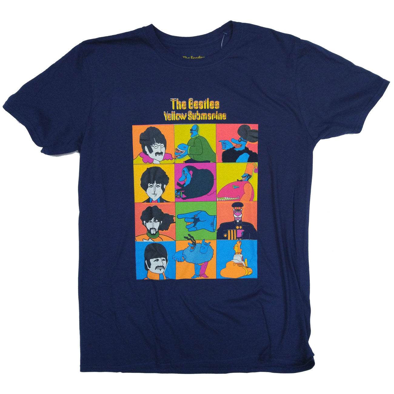 The Beatles T Shirt - Yellow Submarine Characters Navy 100% Official
